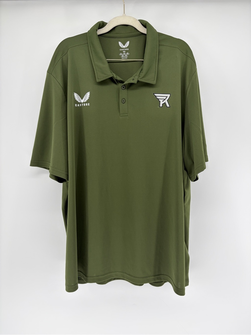 Castore NLL Rochester Knighthawks Lacrosse Olive Green Performance Polo 4XL